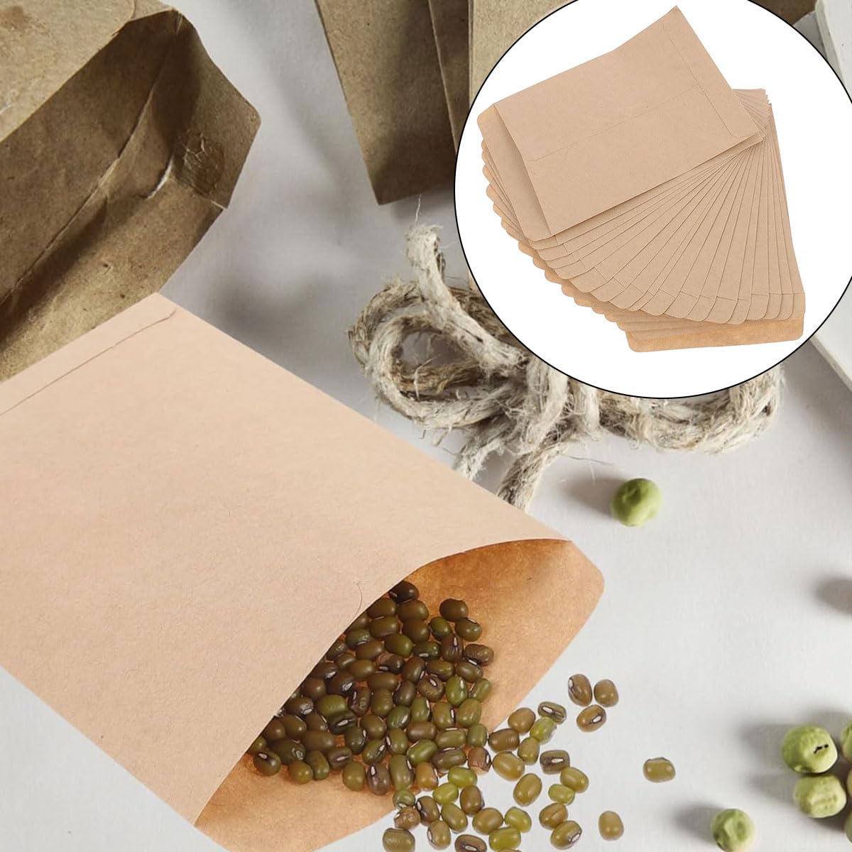 Petit Sachet Kraft, 100 PCS 6 X 10 Cm Mini Sacs En Papier