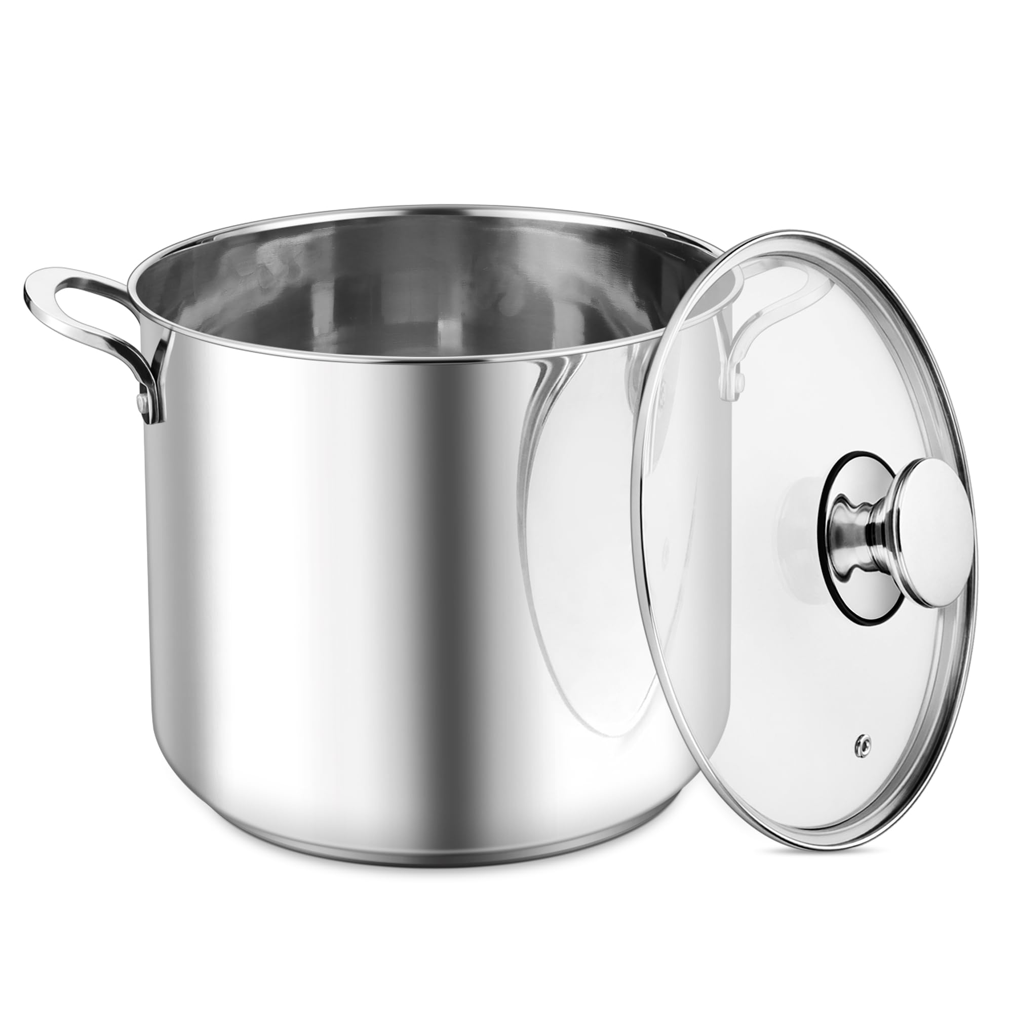 Herogo 12L Large Tri-Ply 27cm Stainless Steel Stock Pot with Visible Lid