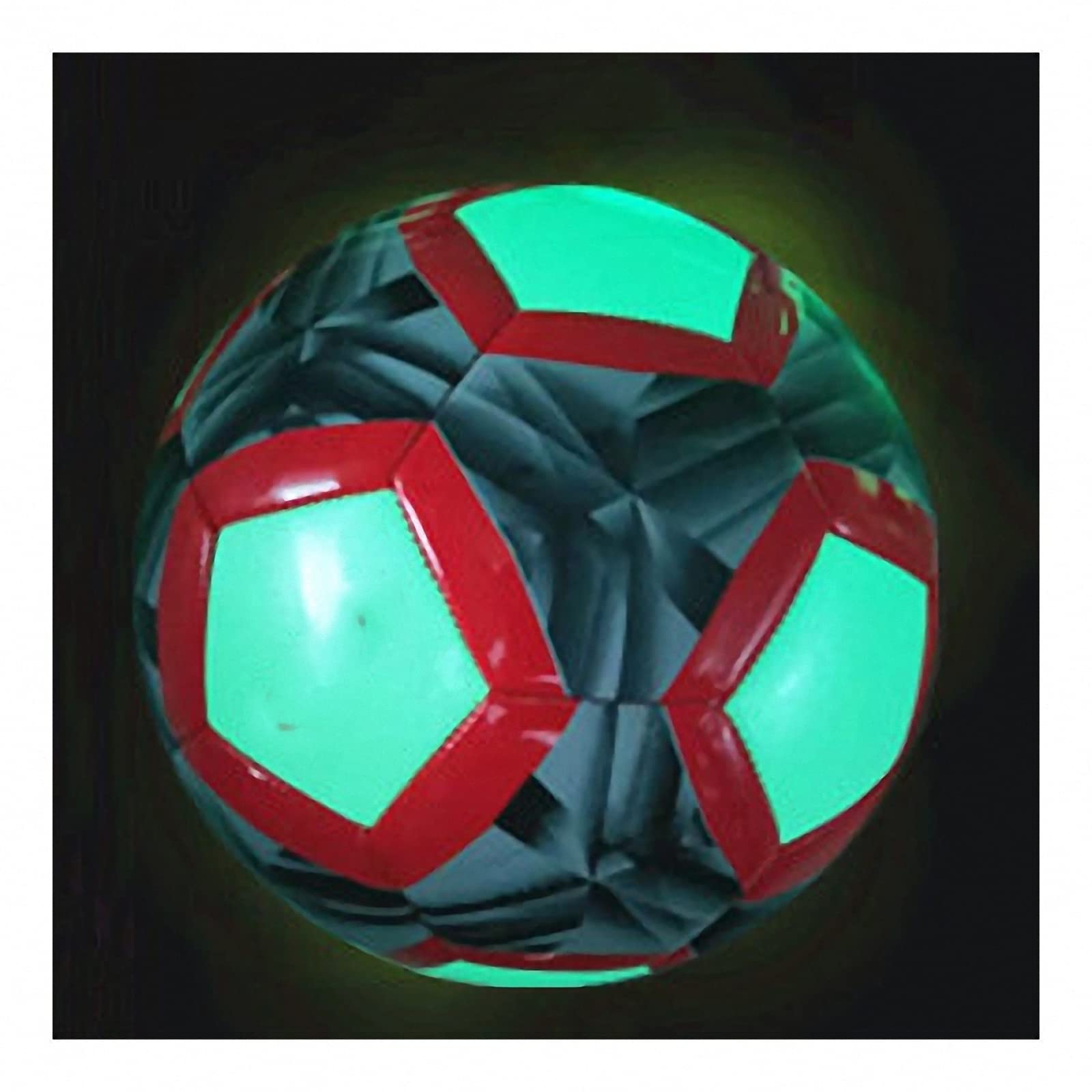 Holographischer leuchtender fußbälle mit pumpe,fluoreszierender Dunkeln eflektierender fußball im freien,Kinder 4/5 größe schüler,trainingsspiel Spiel beleuchtet Football