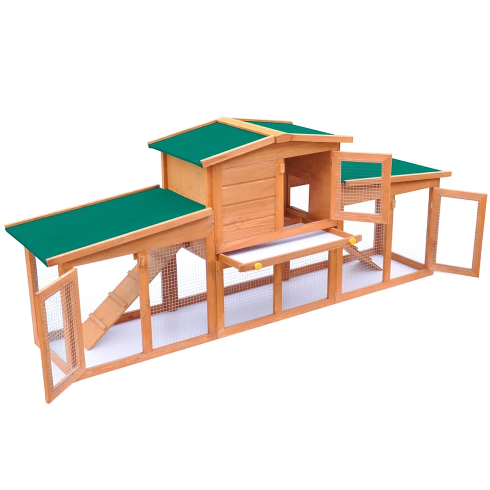 BAZZI Jaula, jaulas para conejos, jaula de conejo, jaula para conejos, caseta para conejos, conejera grande al aire libre para animales pequeños techo madera