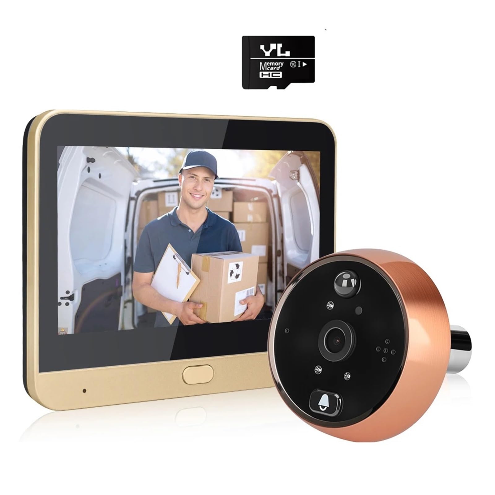 Hvsyvvsrl Camera 128G 4.3 Inch Smart Doorbell Camera Wifi 1080P Full Hd Door Peephole With Pir Detection Tuya Видеоглазок Two Way Audio(Camera 128G)