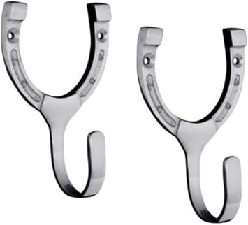 Tack Shack of Ocala Horseshoe Hook, 4" X 2.5", Set of 2 Chrome