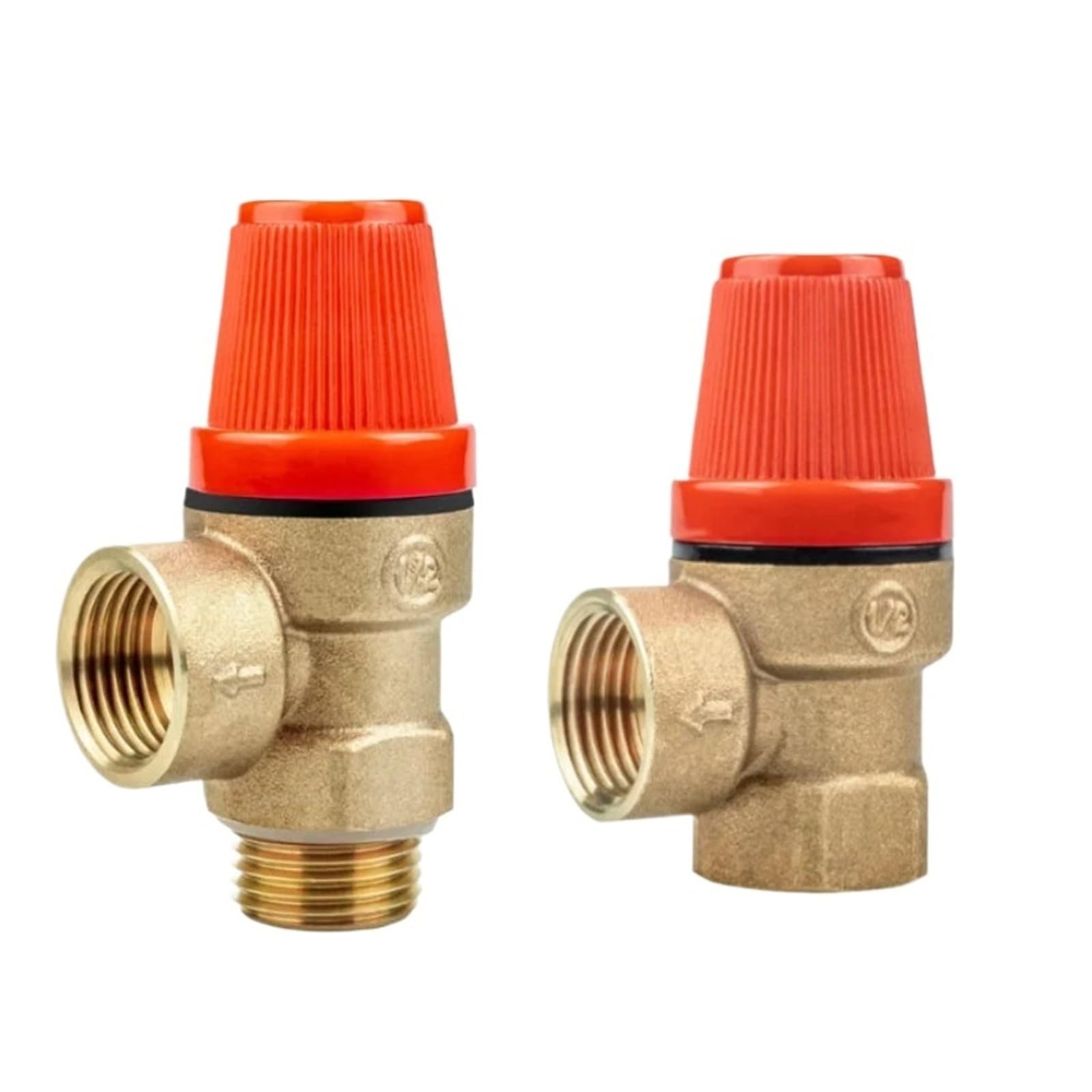 1 valvola di sicurezza in ottone, interruttore di scarico, 1/2 pollice DN15 for scaldabagno solare, filo interno ed esterno, valvola di sicurezza in ottone, 1/2"(FEMALE FEMALE_8BAR)