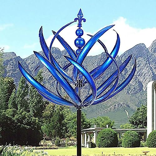 Winddrehende Windmühle,Rotierende Skulptur Windmühle Harlow Rotator | Wiederverwendbare Windskulptur aus Metall, Gartenstecker, Gartendekoration, Windmühle aus Eisen für Terrasse, Hof, – Bild 4