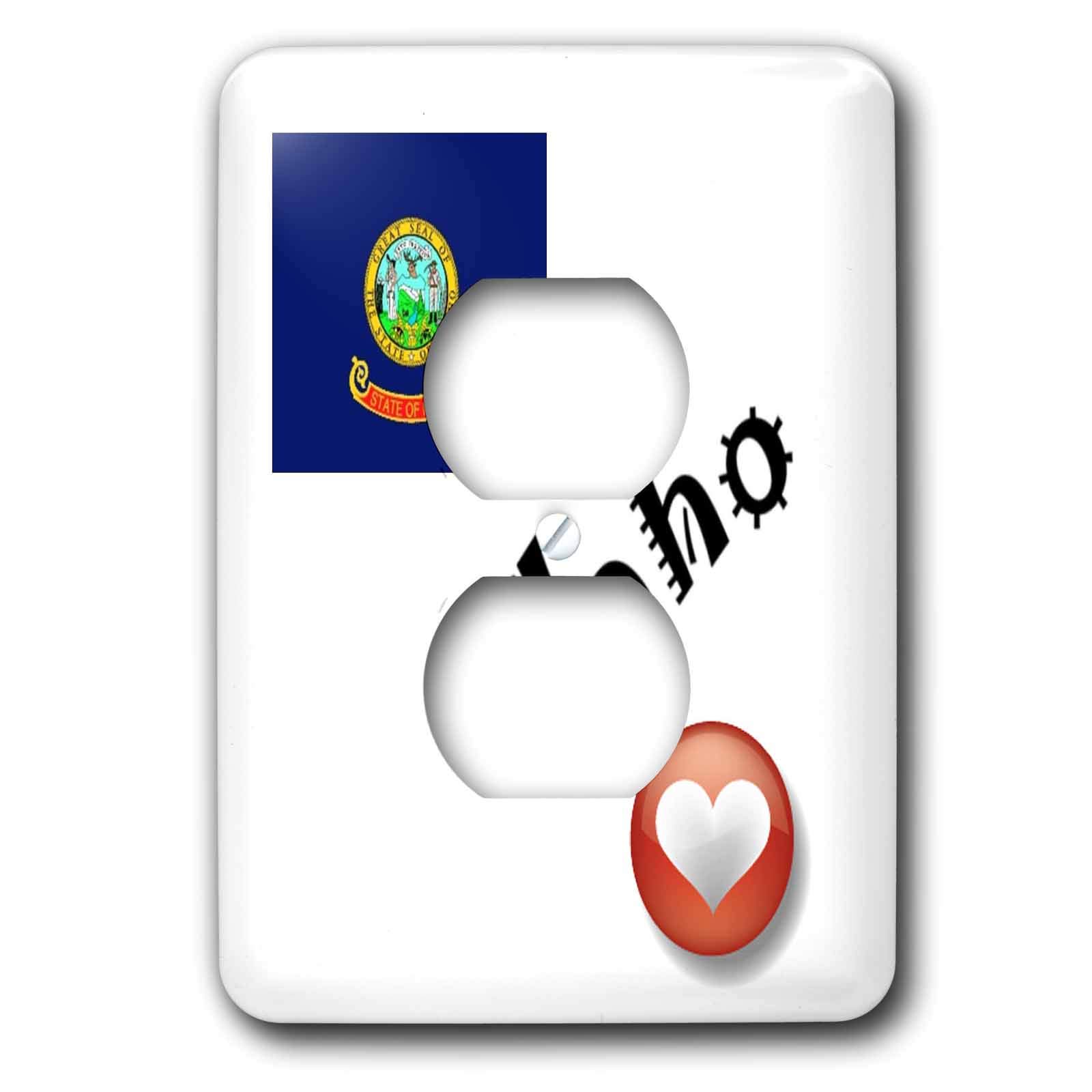 Cache de prise I Love Idaho 3dRose cadeau original pour fan de deco americaine