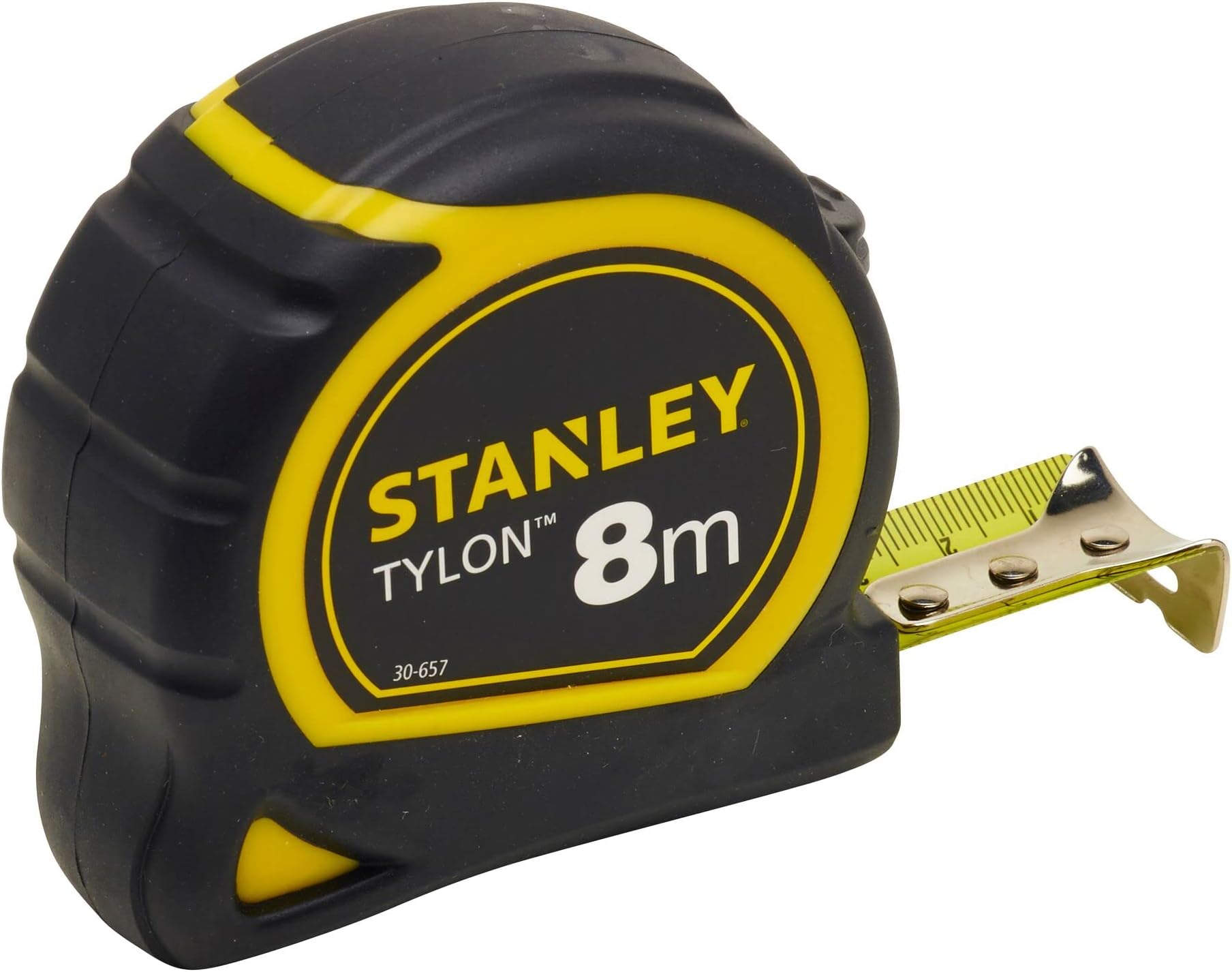 1-30-657'' Tylon Tape Measure with Anchor, Black/Yellow, 8 m/25 mm