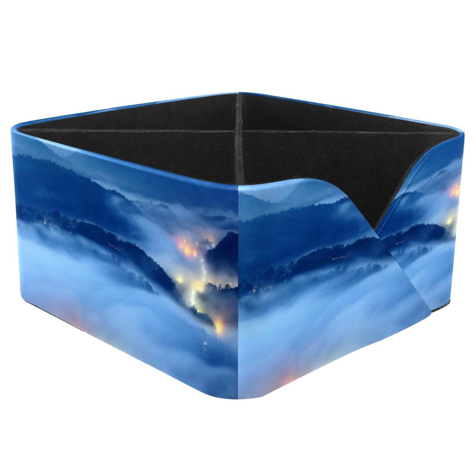 KengjuTesu Fog and Light Desktop Organizer Pen Holder, Rectangular Pencil Cup for Office, Study and Makeup Stations