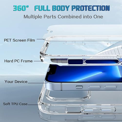 Miniatura 25 de Funda protectora para iPhone 12 Pro Max, 360° de cuerpo completo, resistente, con protector de pantalla para iPhone 12 Pro Max (6.7 pulgadas)