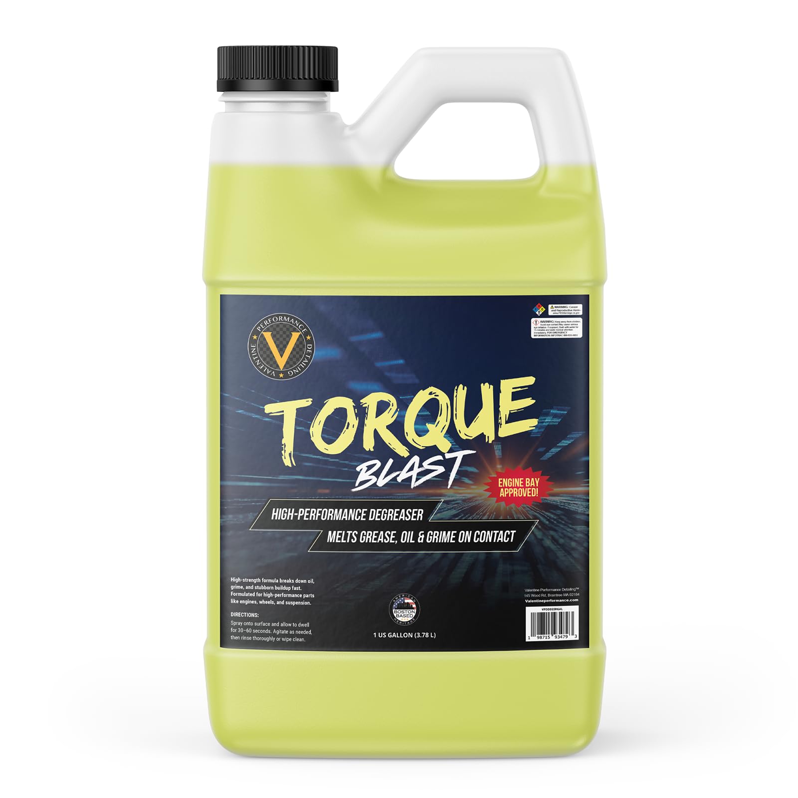 VPD Wheel Cleaner Degreaser Heavy Duty 1 Gallon Torque Blast – Industrial Strength Engine Degreaser for Tires, Rims, Undercarriage & Tools, Melts Grease, Grime & Oil On Contact, Easy Apply, No Residue