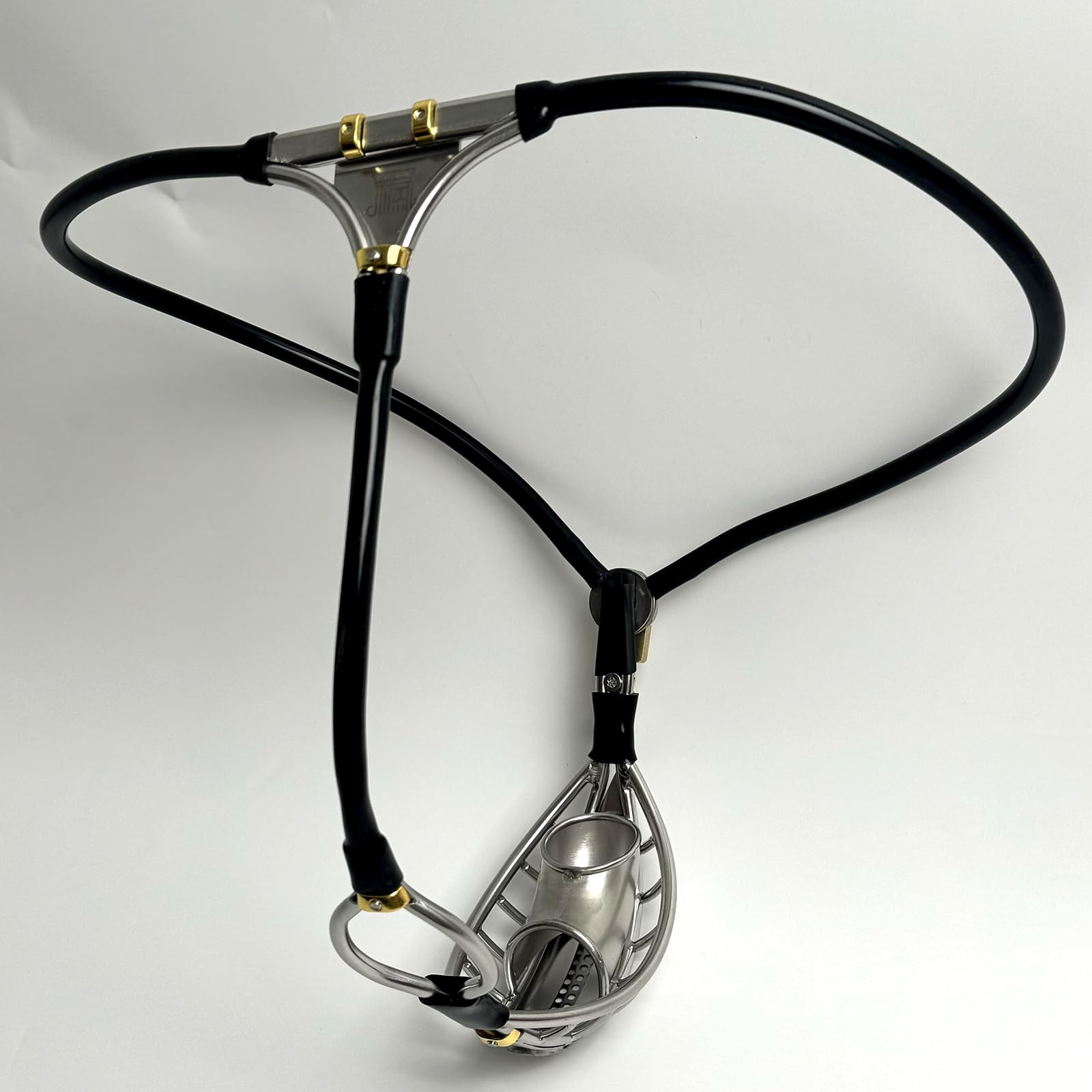 Ceinture de chasteté en acier inoxydable pour hommes cage noire 60-90cm YILUQIFLY jouet sexuel BDSM