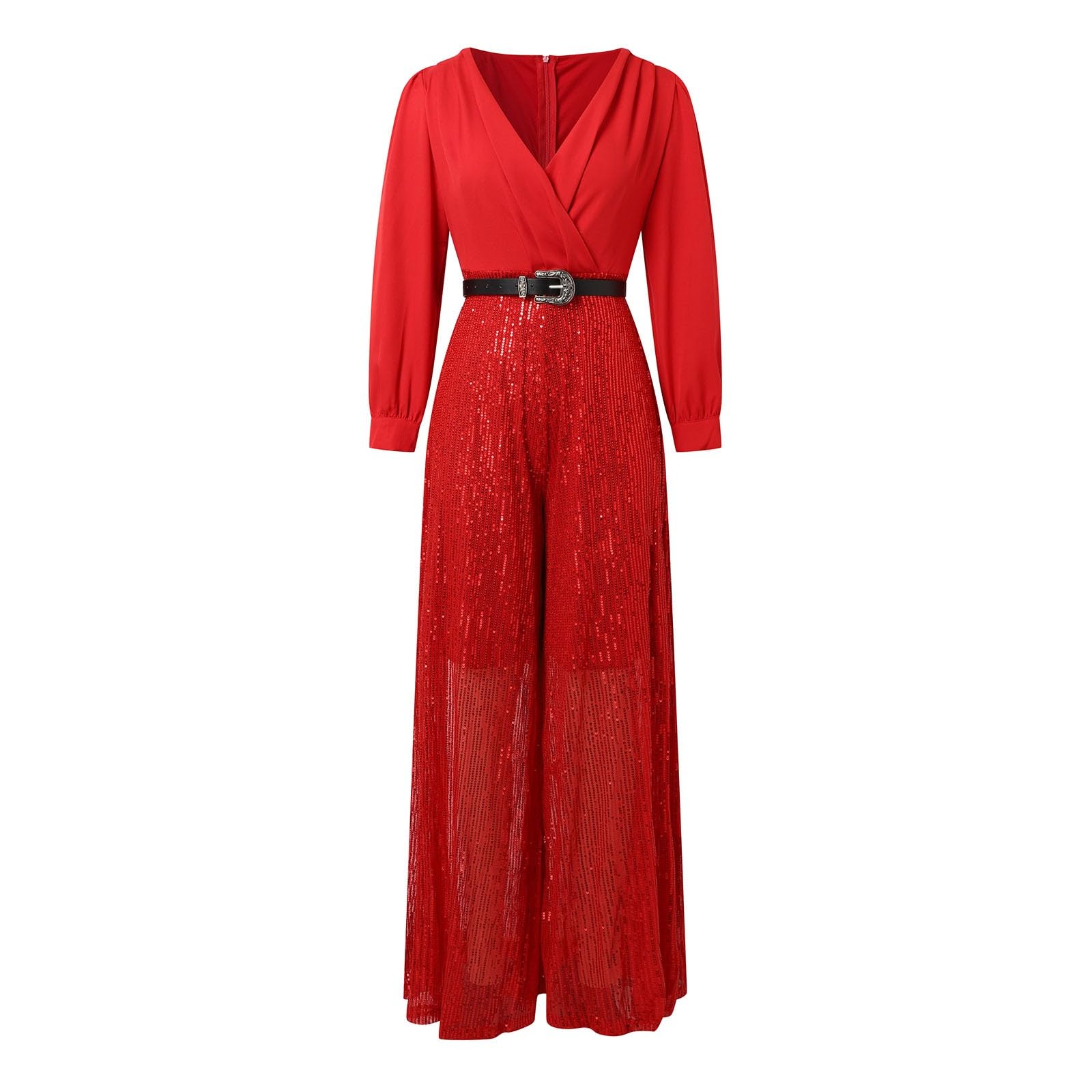 Jumpsuit Damen Elegant Festlich Lang Sommer Overall, Playsuit Einteiler Kostüm Sexy Festival Outfit V Ausschnitt Weites Bein Romper Hosenanzug Sportlich Mit Ärmeln Casual Women's Jumpsuits & Playsuits