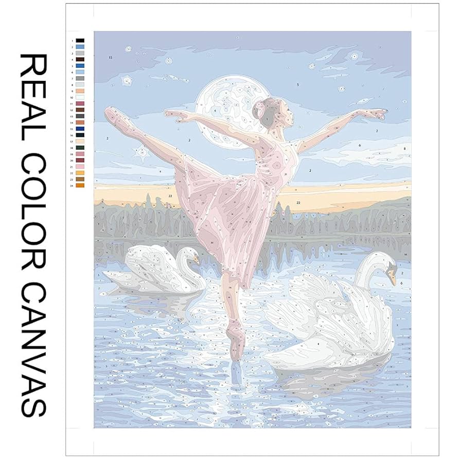 バレリーナのアクリル画色紙サイズ フレームなし 小色紙額