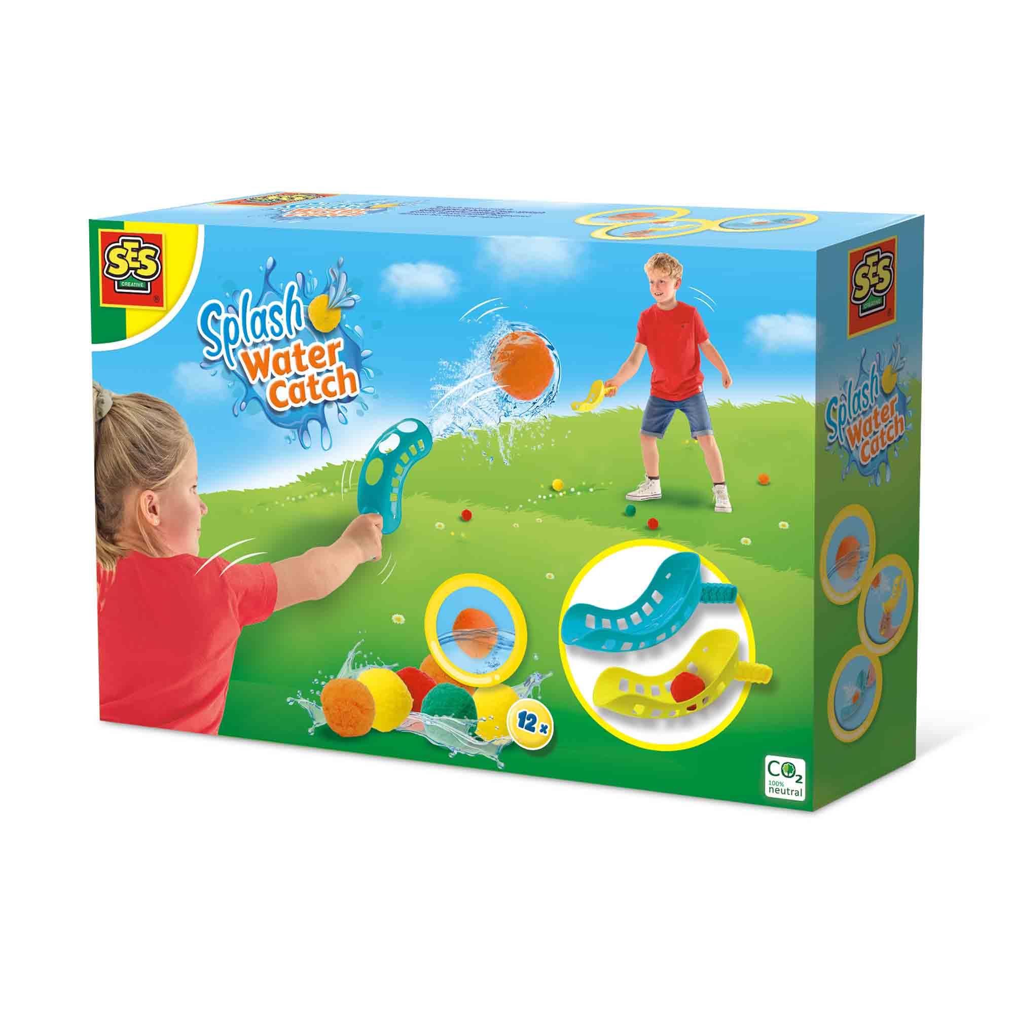 SES Creative 02304 - Splash Water Catch, Alternative waterballoons, Reusable, Outdoor Games Set for Children