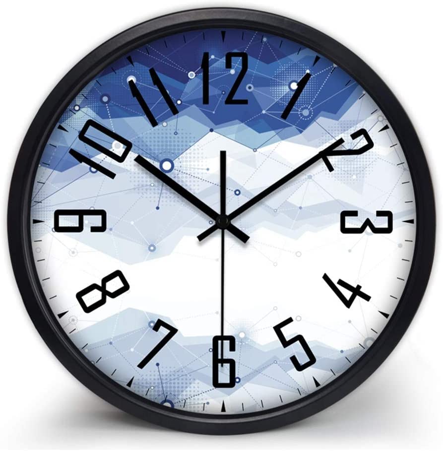 Horloge murale silencieuse à grands chiffres noirs pour atelier et bureau