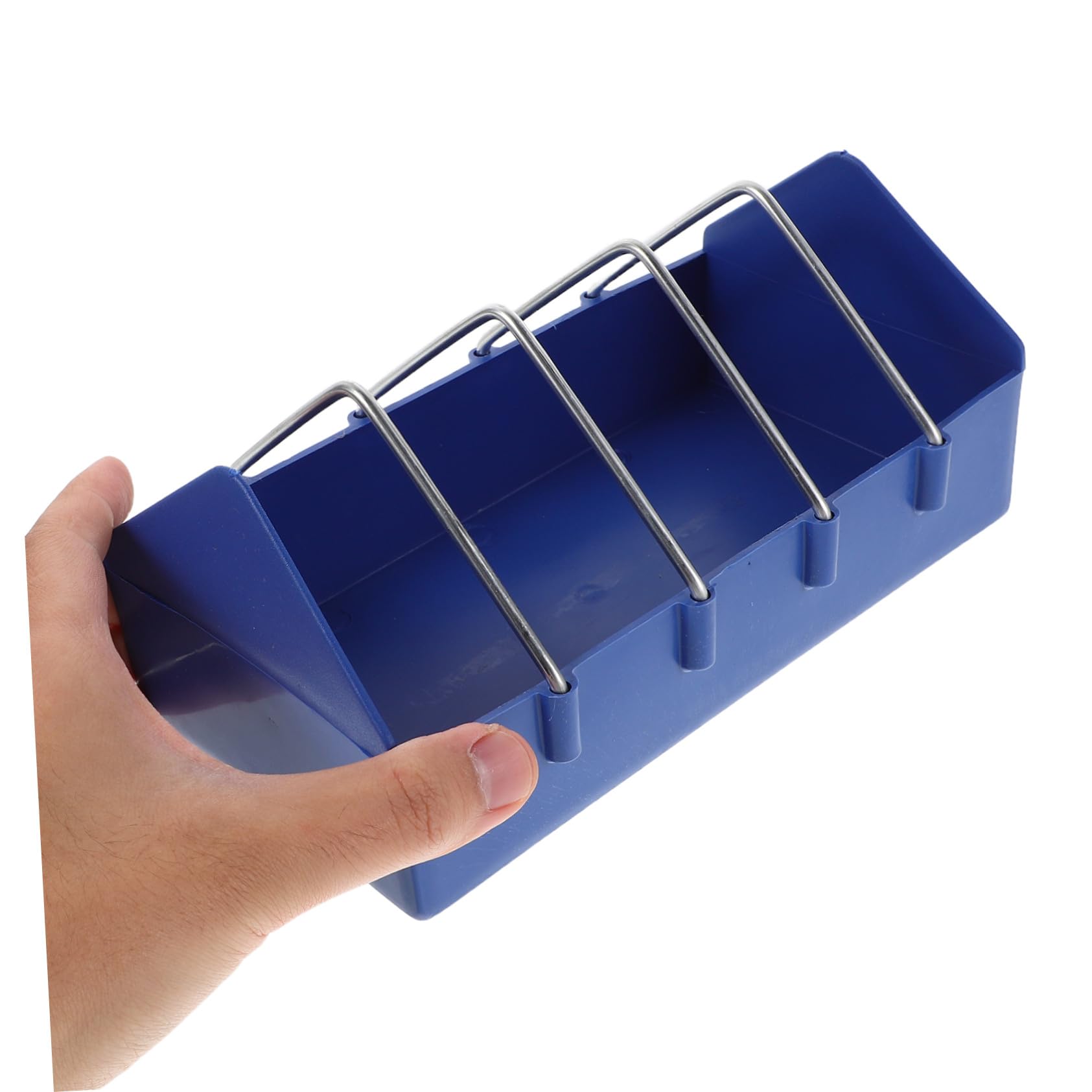 Beaupretty 4piezas Comedero Engrosado con Ranuras de Separación de Alambre de Bandeja Dispensadora de Comida para Pollos Patos Aves de Corral Granjas Comedero de Plástico Resistente