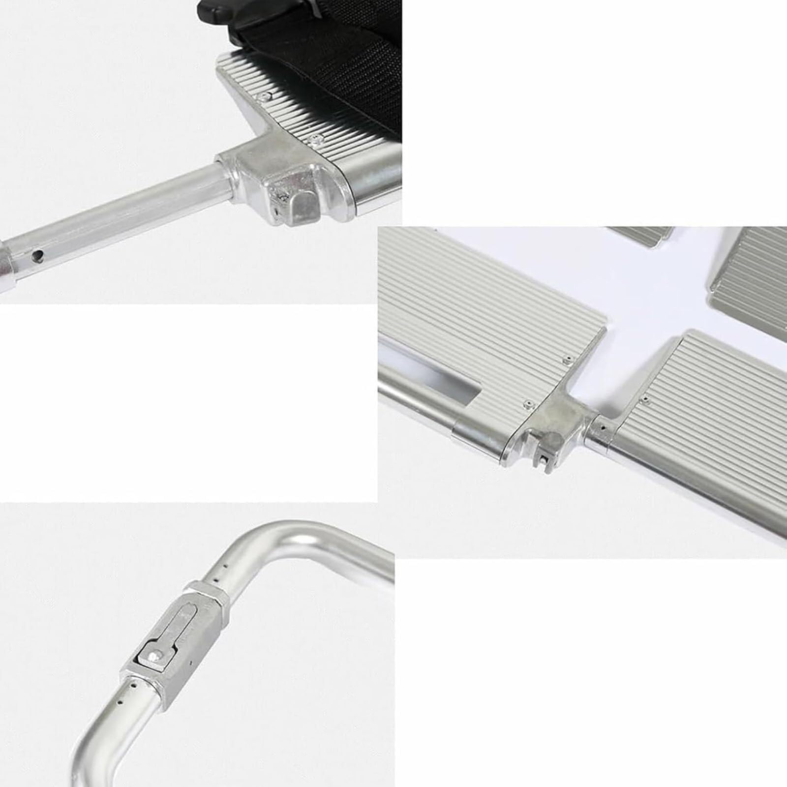 Camilla Tipo Pala de aleación de aluminio, Camilla plegable portátil, Camilla Ajustable y desmontable, Camilla médica de rescate de emergencia, para pacientes RES, Silver