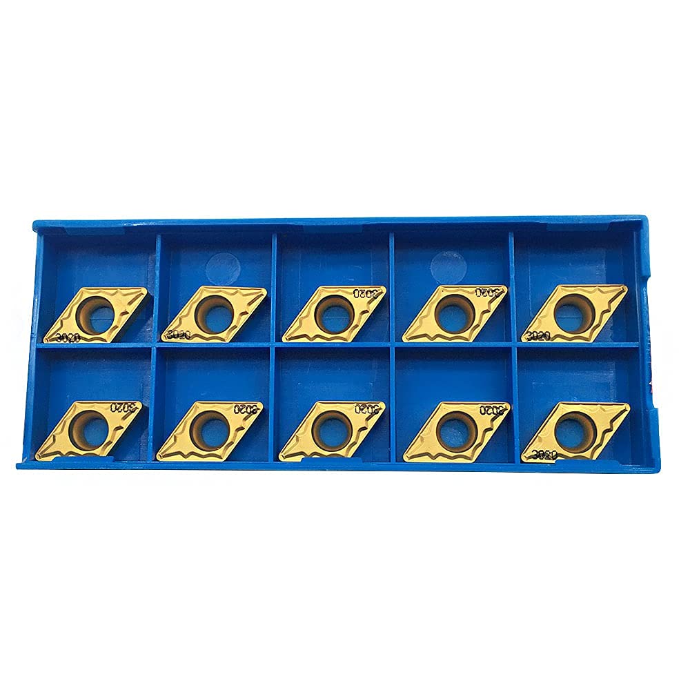 GBJ 10pcs DCMT11T308-HMP ZM3020 Turning Inserts DCMT32.52 HMP Carbide Inserts Insert CVD Coated Lathe Indexable Inserts for Turning Tool Holder Machining Stainless Steel Steel Cast Iron