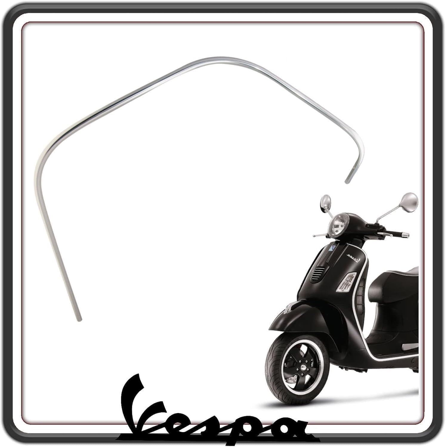 BORDO BORDINO SCUDO CROMATO ANTERIORE LATO DESTRO DX PER PIAGGIO VESPA GTS 125-200 - 250-300 - GTV 125 200 250 300 - GT 125 200 250 300 ORIGINALE PIAGGIO