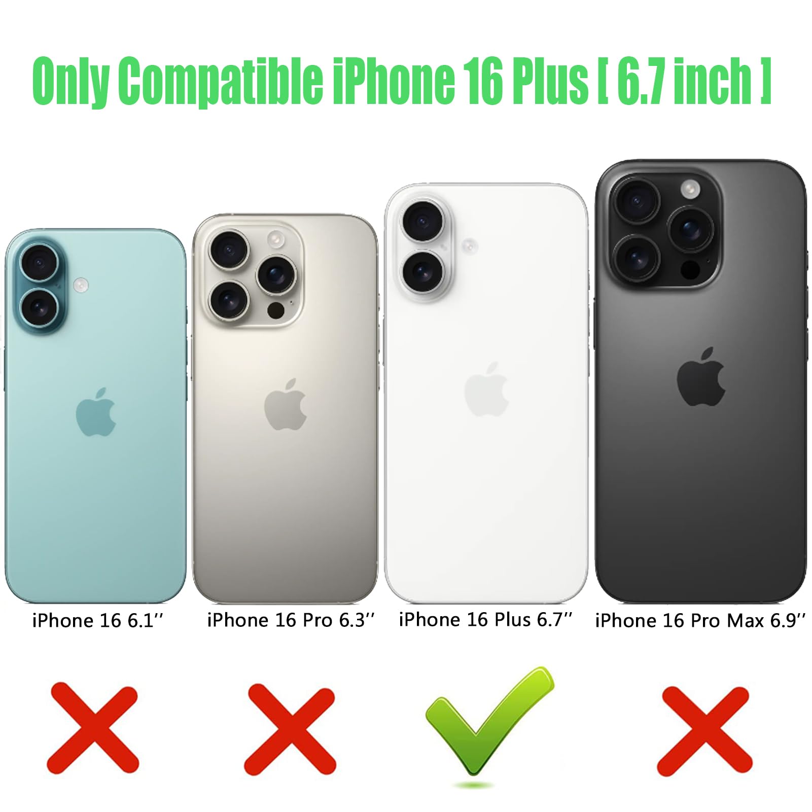 Wireless Charging Case for iPhone 16 Plus, 12000mAh High Capacity Portable Rechargeable Battery Case Qi Wireless Charging Compatible with iPhone 16 Plus (6.7 inch) Extended Battery Charger Case-Black