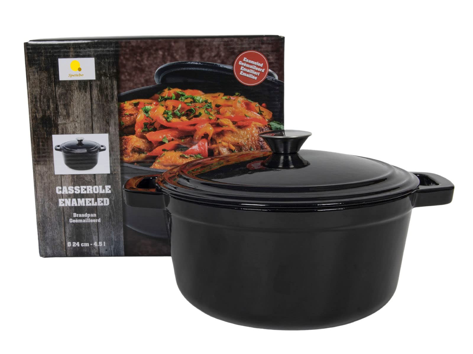 Pentola casseruola in ghisa smaltata cuore rossa 4 litri | Gelsomini