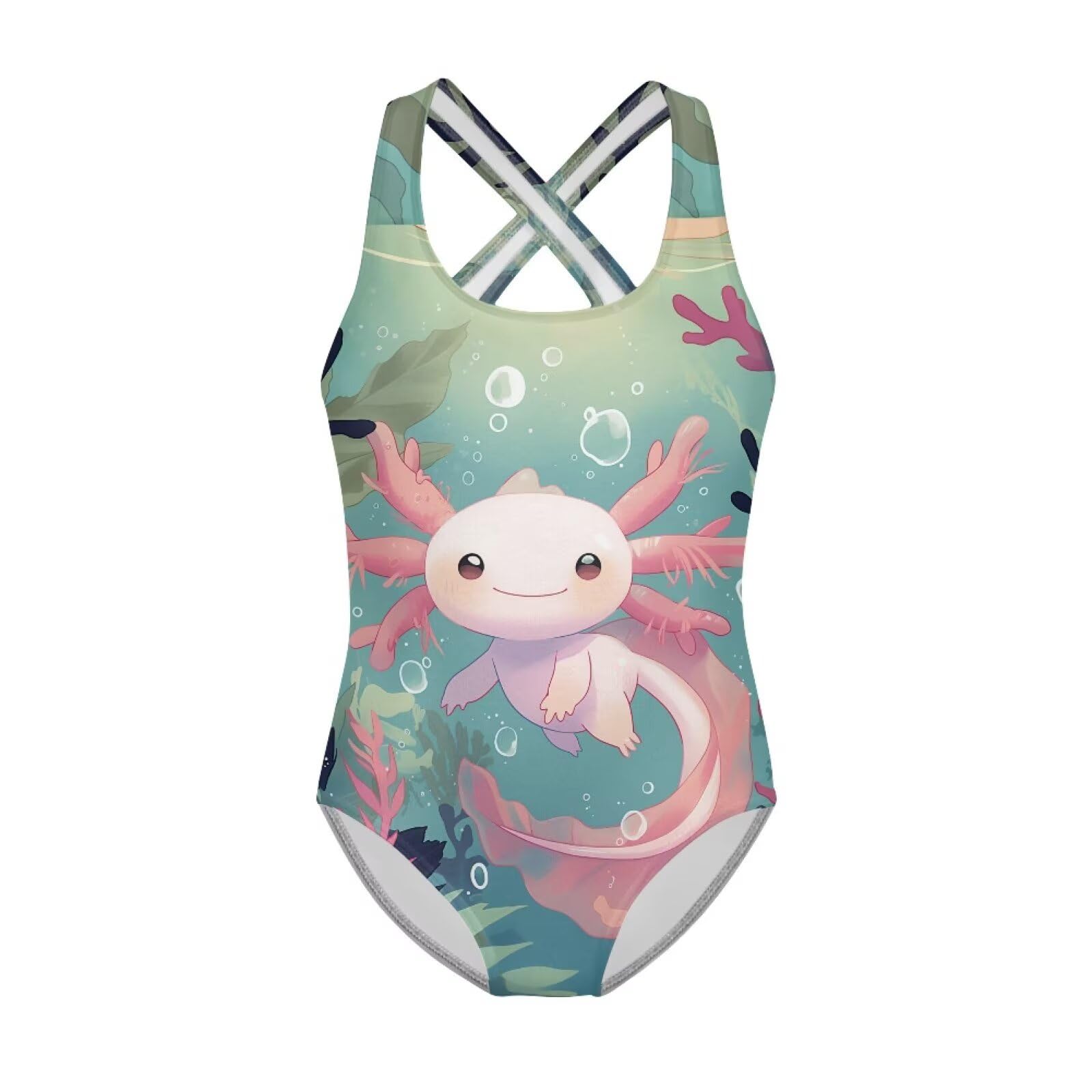 Girls Swimsuit Criss Cross Back 1-Piece Summer Beach Swiwmear