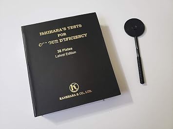 Ishihara Test Chart Book for Color Deficiency 38 Plates with User Manual and One Eye OCCLUDER_154_Pack of 2