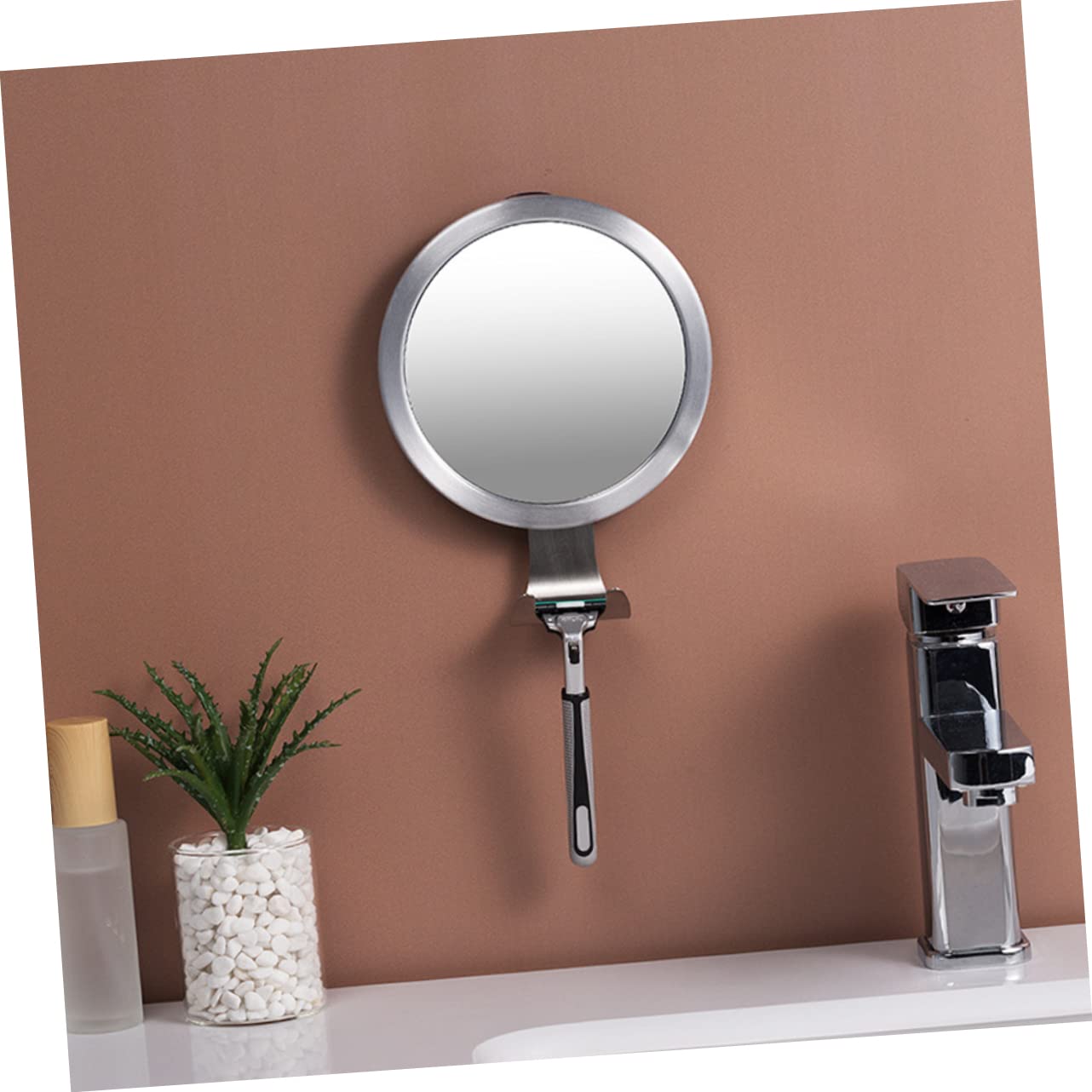 SOESFOUFU 1pc -Fog Shower Mirror with Hook Fogless Bathroom Vanity Mirror for Shaving and Makeup Easy Install Random Style No Punch Design for Humid Spaces