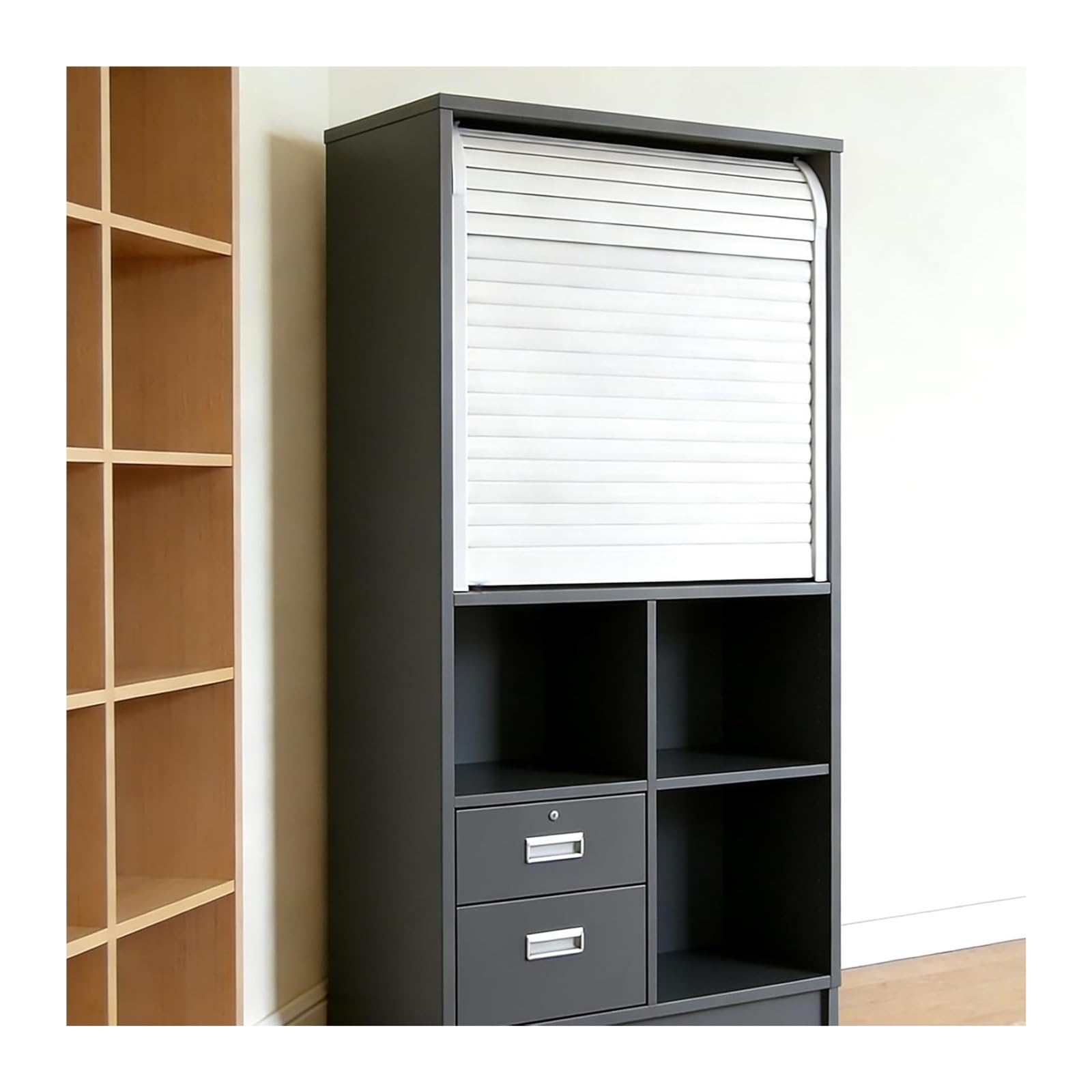 Accordion Folding Door Kit, DIY Easy Install Roll-Up Tambour Kit Custom Handle Closet Wardrobe RV & Cabinet Multi Size(20x20in/50x50cm)
