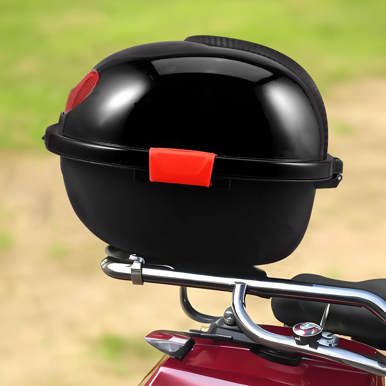 Bauletto Posteriore per Moto in Pp con Schienale, Chiusura Sicura