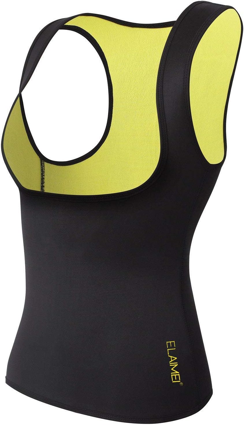 ELAIMEI Women Hot Sweat Body Shaper Tank Thermo Yoga Sauna Neoprene Vest Fat Burner Slimming Waist Shaper Trainer Cincher (2XL)