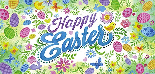 Evergreen Happy Easter Decorative Mat Insert, 10 x 22 inches