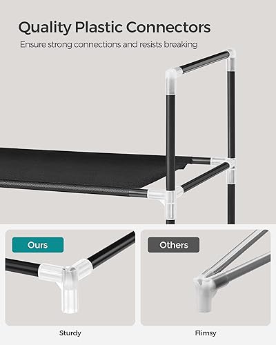 Miniatura 7 de SONGMICS Zapatero de 2 niveles con estantes para entrada de armario, negro ULSH052B01