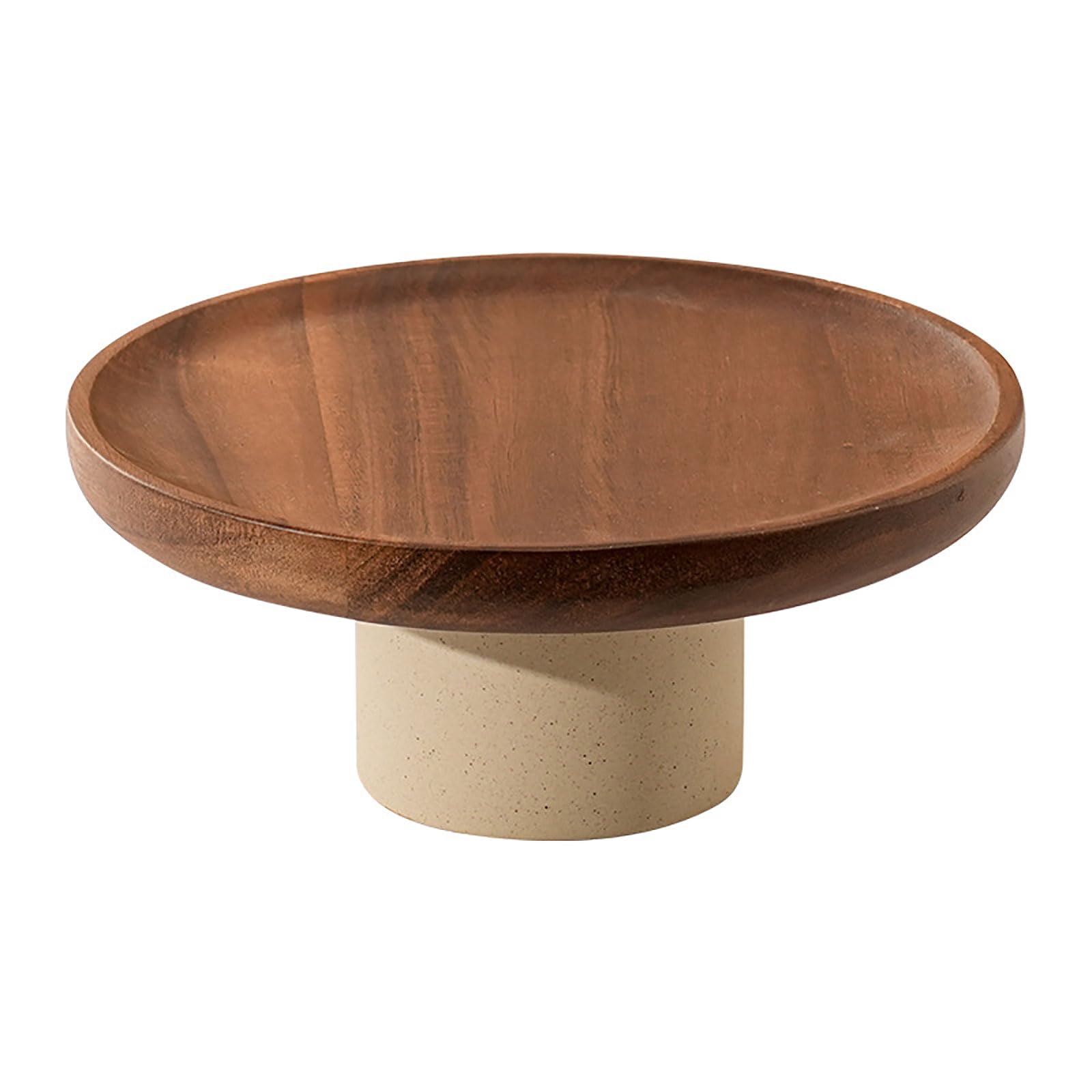 Xjdzineq Modern Serving Tray with Unbreakable Dome Top for Parties, Bakery Showcases Wood and Glass Cake Stand