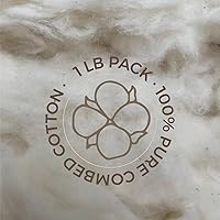 Vista 6 de Relleno de algodón de The Pound - Relleno de algodón natural crudo, relleno de fibra de algodón de alta calidad, algodón peinado para relleno