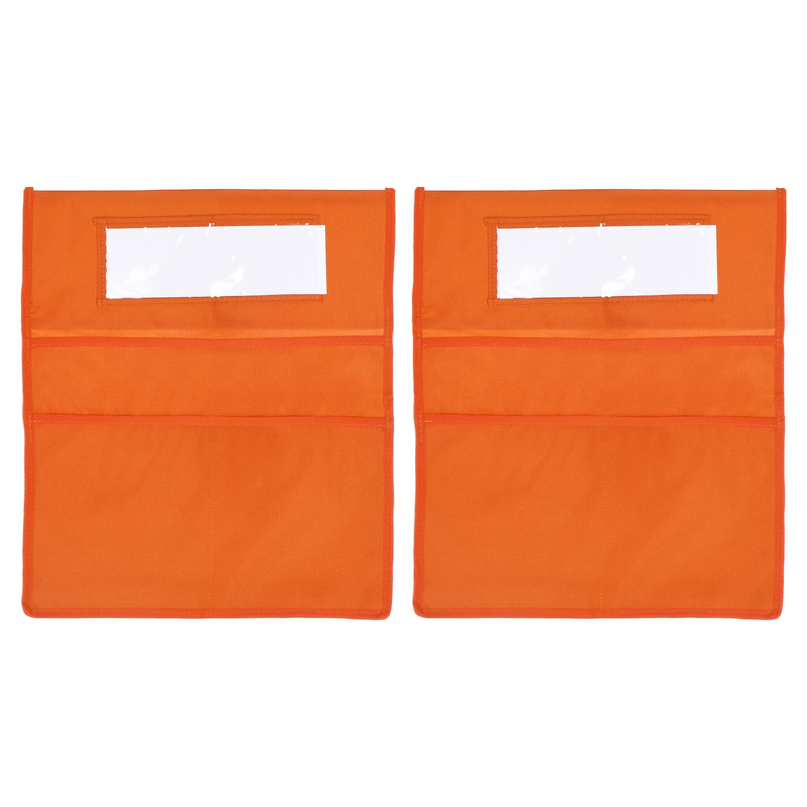 PATIKIL 3 Slots Chair Pockets for Classrooms 2pcs Classroom Chair Pockets for Classroom Chair Pockets Label for Paper Book Stationery Orange