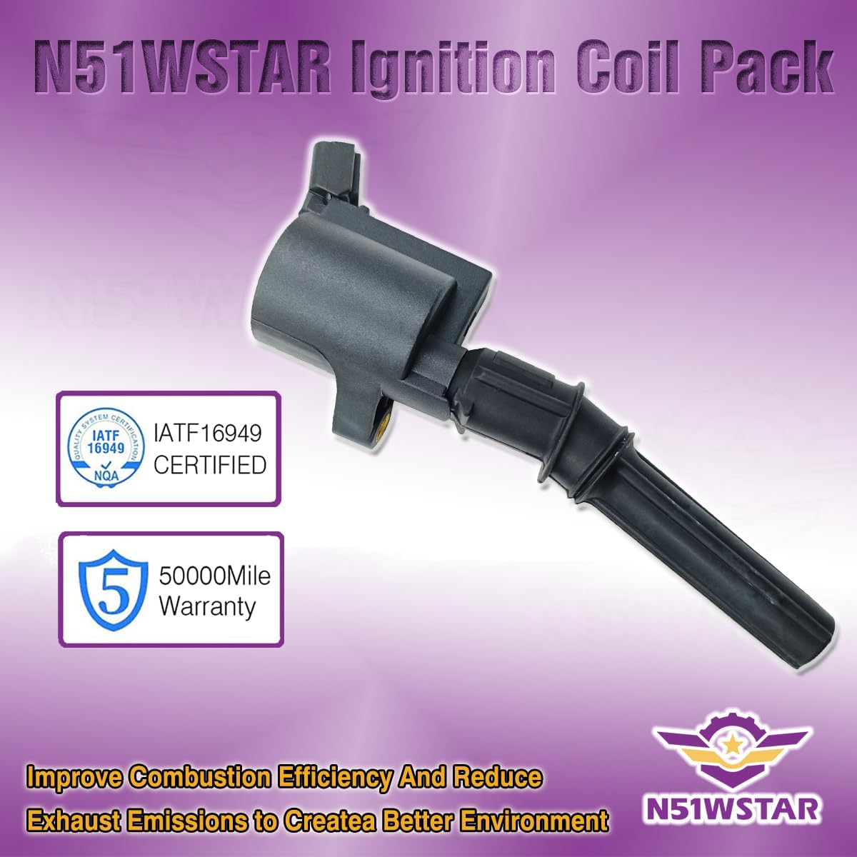 Curved Boot Ignition Coil Packs of 8 Compatible with Ford Mercury F150 F250 E150 E350 Lincoln Navigator Crown Victoria Expedition Mustang 4.6 5.4 6.8 V8 V10 for DG508 FD503