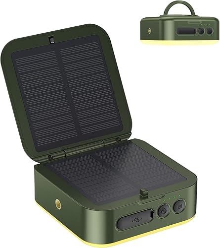 Linterna de camping Lámpara LED solar plegable, 5200 mAh solar USB recargable, 1000 lm, 5 modos de luz, impermeable IPX4 al aire libre, luz de