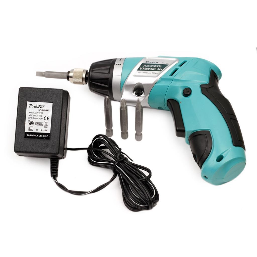 Pro'sKit PT-1361F Cordless Screwdriver with charger and bits