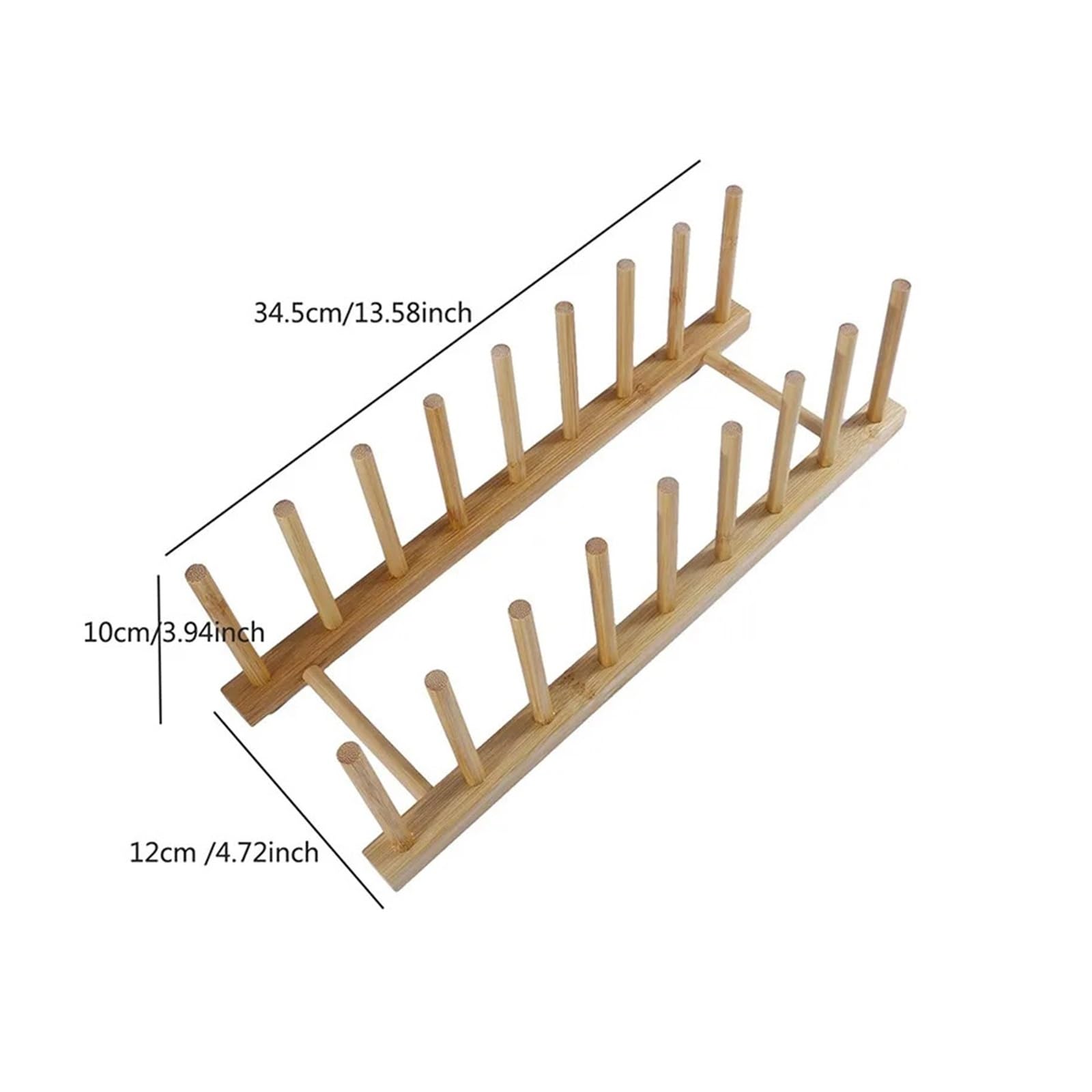 Genérico Portautensili for scolapiatti, pieghevole in legno, a 2 livelli, for bancone della cucina(8 cells)