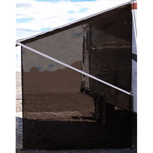 Tentproinc RV Awning Side Sun Shade Screen 9'X7' (Brown) Mesh Screen Sunshade Complete Kits Motorhome Camping Trailer Awning Sun Shade Canopy UV Blocker - 3 Year Warranty