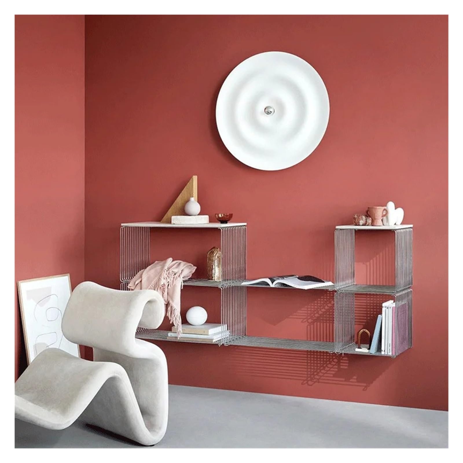 Nordycki Minimalistyczny Wystrój Domu Luksusowy Kinkiet Do Willi Dekoracja Salonu Oświetlenie Nocne Sypialni Biała Lampa Ścienna LED Jasne śWiatłA(Warm White,Diameter 60cm)