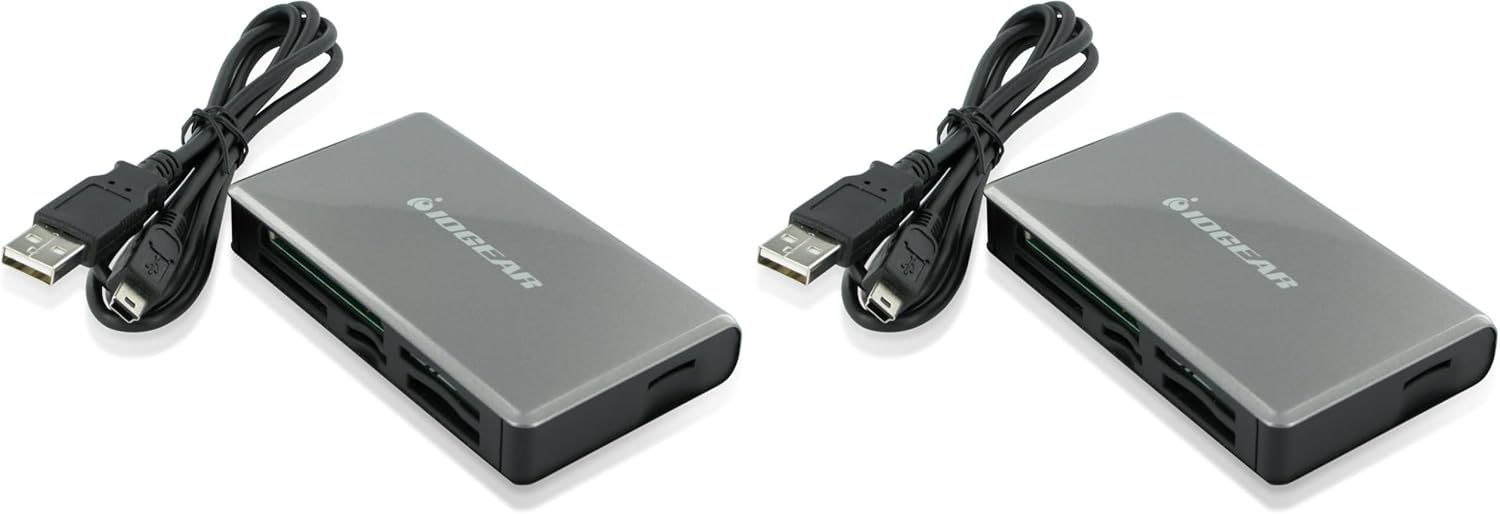 IOGEAR 56-in-1 USB 2.0 Pocket Flash Memory Card Reader/Writer, GFR281 (Pack of 2)