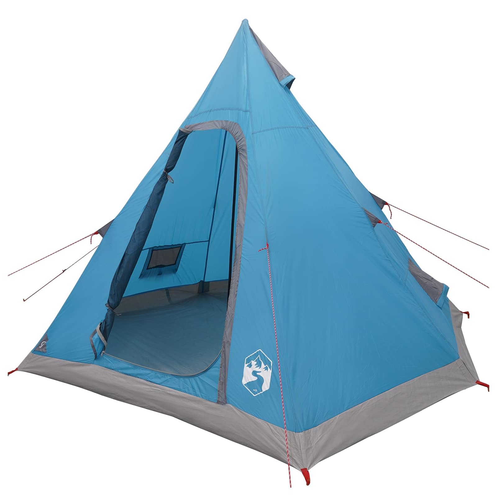 vidaXL Tipi tienda de campaña impermeable para 3 personas, azul, moderna Tipi, resistente al agua para 3 personas, para exteriores, accesorio funcional para acampar con ventana, fácil instalación