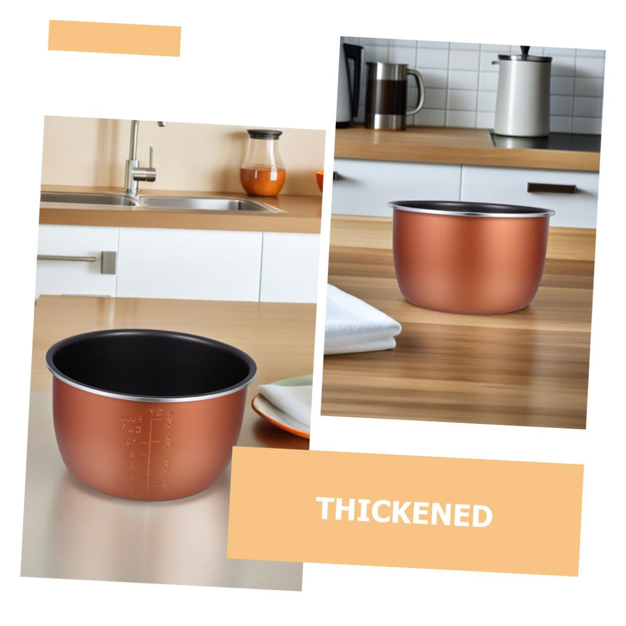 Cuoci Riso Ricambio 5l in Lega di Alluminio, 2 Pezzi | Rivestimento Antiaderente, Design Ispessito, per Ricette a Riscaldamento Prolungato e Pasti Familiari Quotidiani