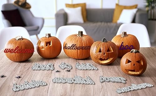 Miniatura 7 de Troqueles de metal de Halloween con letras troqueladas para hacer tarjetas, álbumes de recortes, álbumes de manualidades, álbumes de recortes,