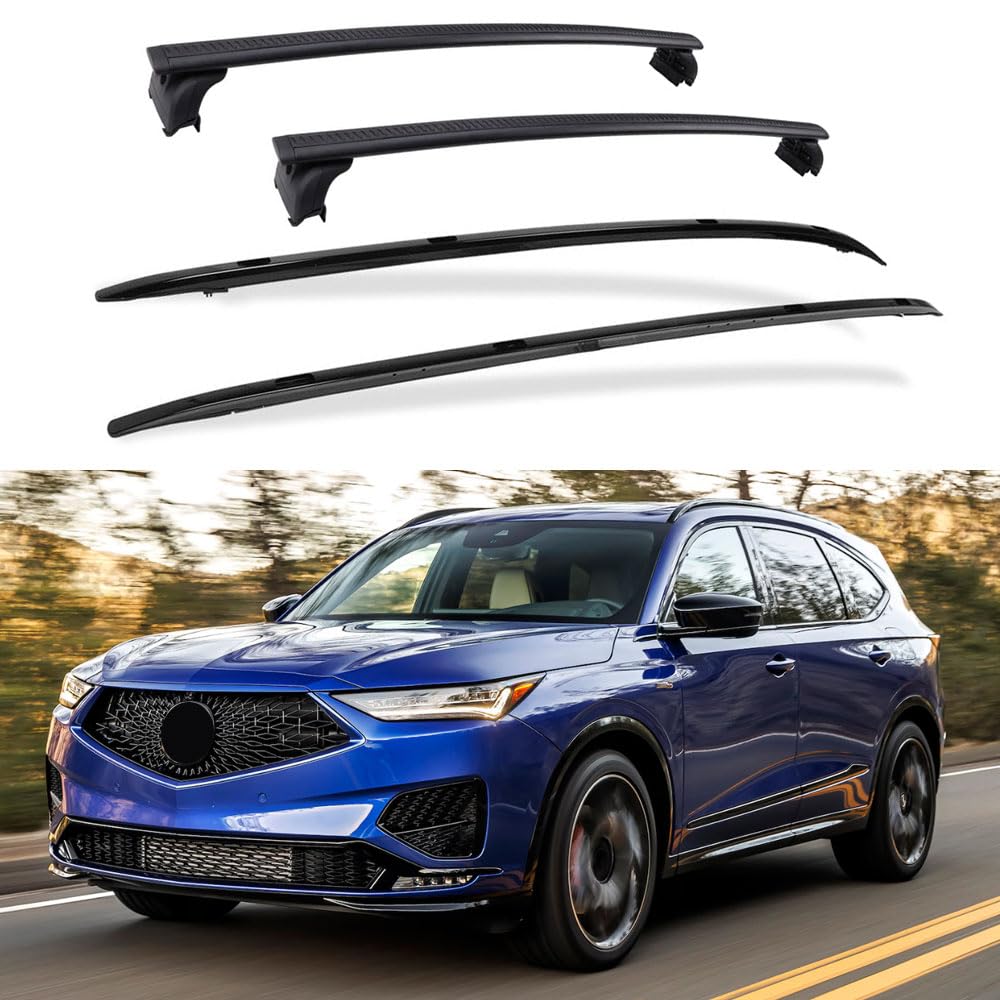 4Pcs Fit for Acura MDX 2022 2023 2024 2025 Upgraded Aluminum Roof Rail Racks Crossbars Cross Bar Side Rail Bar Luggage Carrier