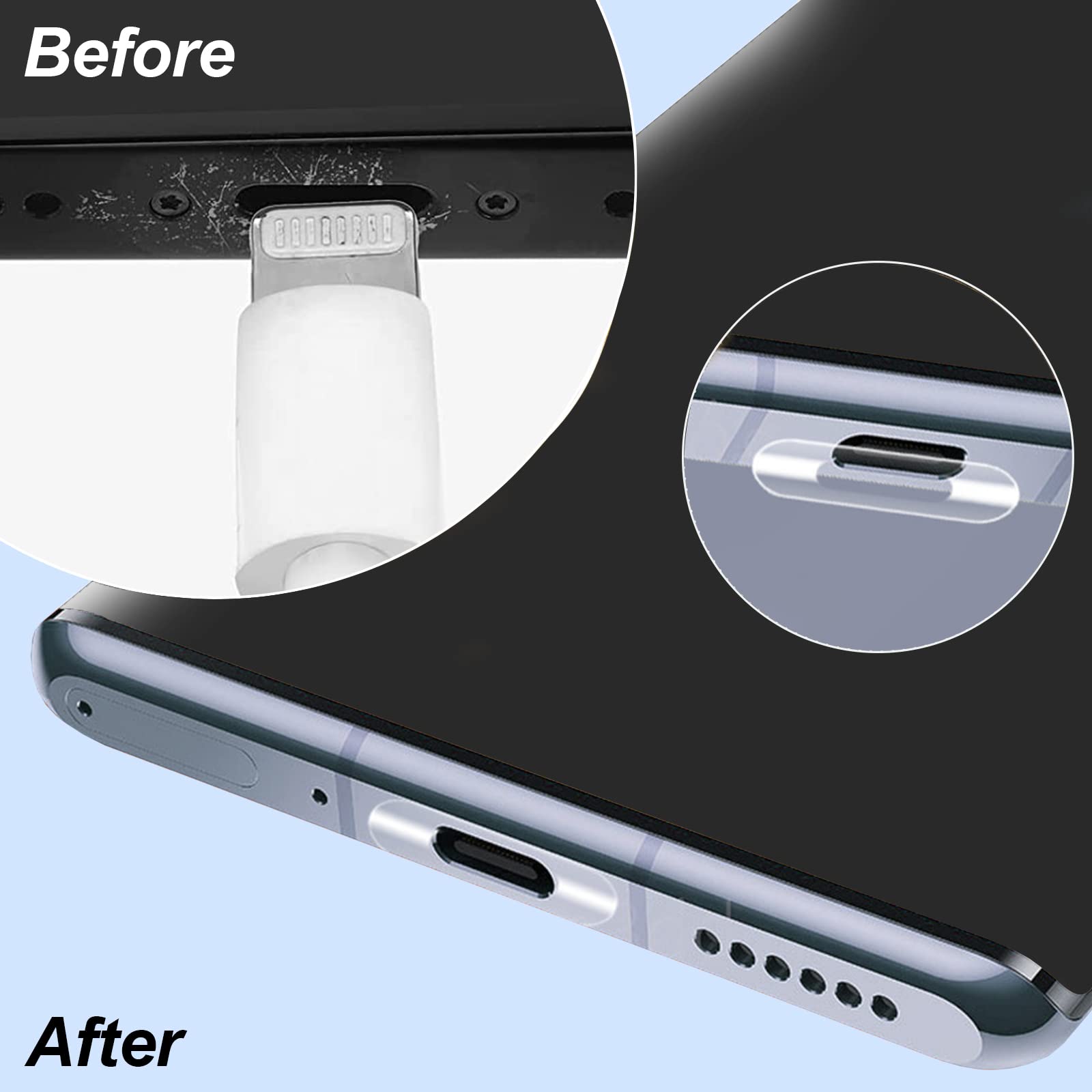 Kit Anti-Poussière Téléphone 87 Pièces - Autocollants & Bouchons Pour IPhone | Compatible IPhone 13, 12, 11, X, 6, Etc.