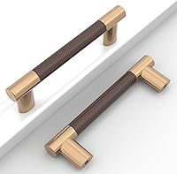 Vista 19 de Paquete de 10 manijas de gabinete de cocina color bronce marrón y champaña de 7 pulgadas (177 mm) con centro de orificio moleteado, tiradores