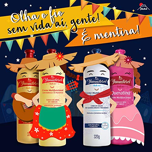 Creme Capilar Multifuncional Yamasterol con Babosa e D.Pantenol, Yama, Amarelo, 90 g