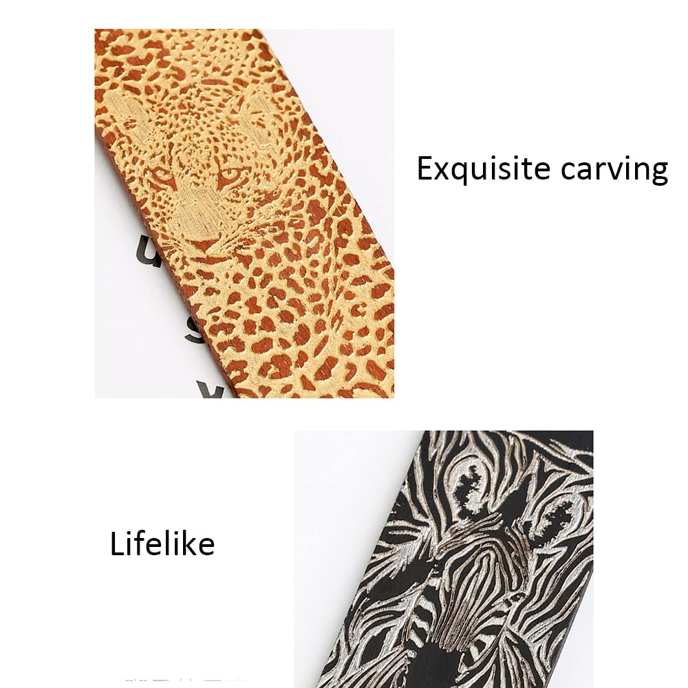 Handgefertigtes natürliches Holz Lesezeichen Zebra & Leopard Lesezeichen einzigartige Vintage -Stil Lesen Seiten Marker Lesezeichen 2pcs
